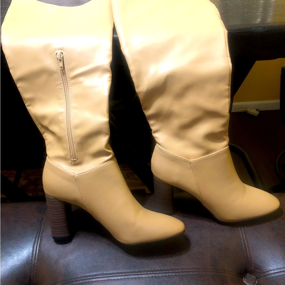 Dark beige knee high boots, never worn